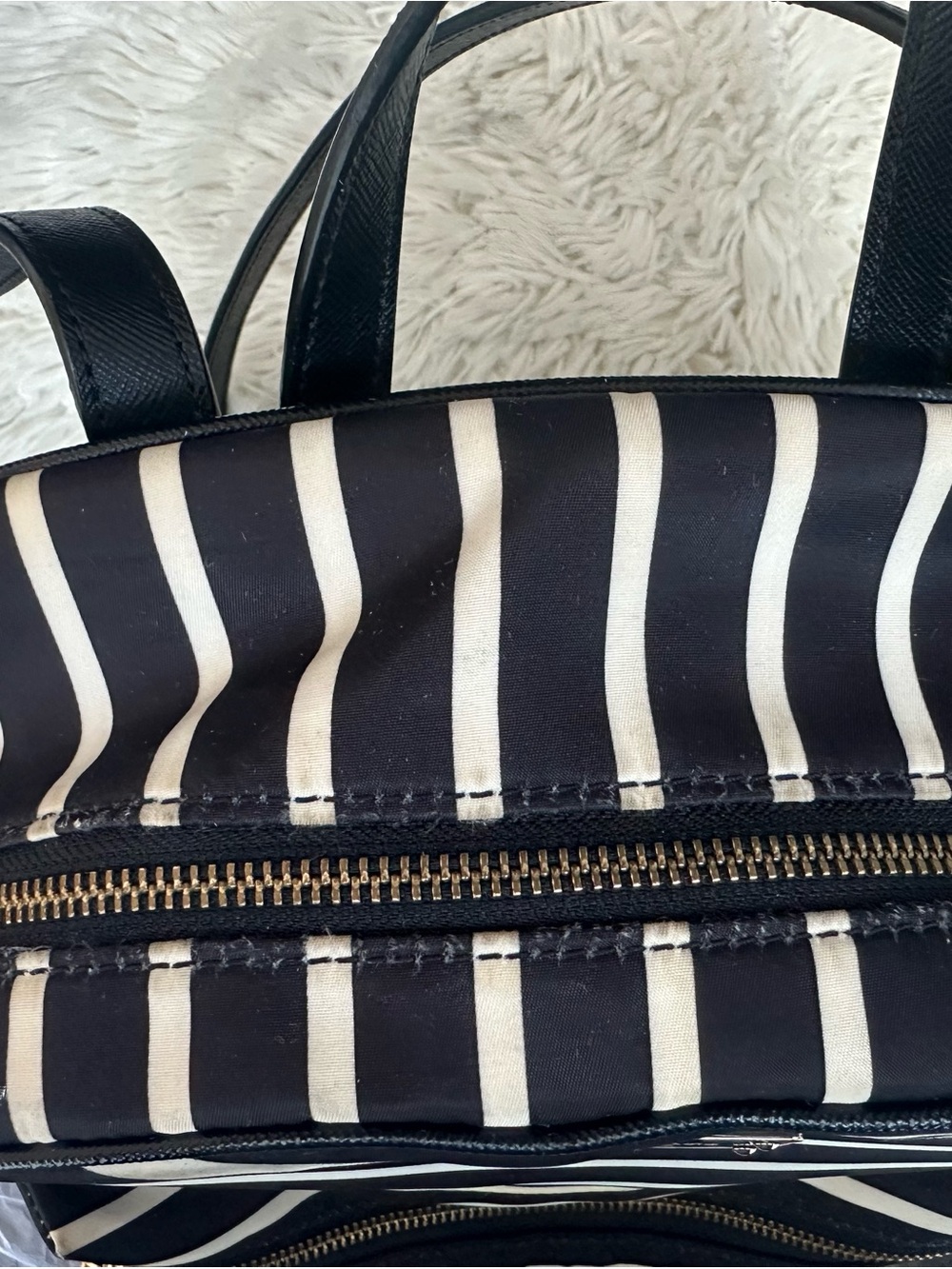 kate spade Black & White Striped Backpack - Picture 14 of 16